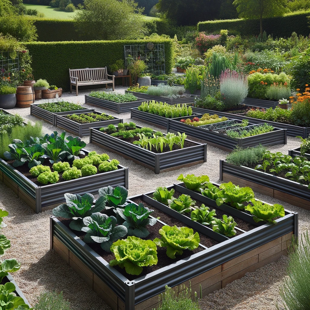 Ogród warzywny - grządki podwyższane